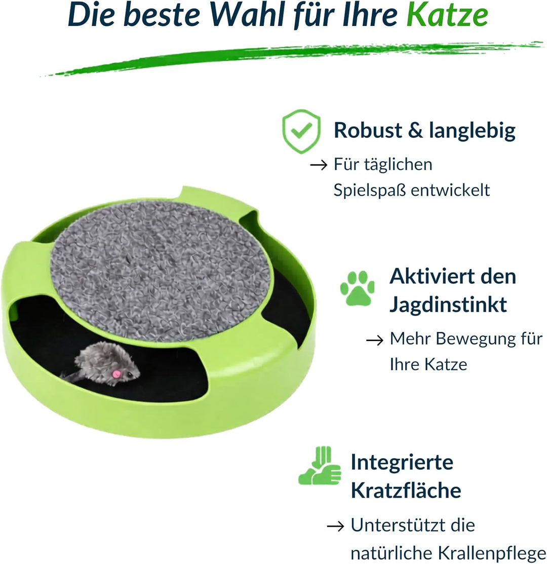 Interaktives Katzenspielzeug mit Maus – Beschäftigungsspielzeug für Wohnungskatzen – Jagdspielzeug m