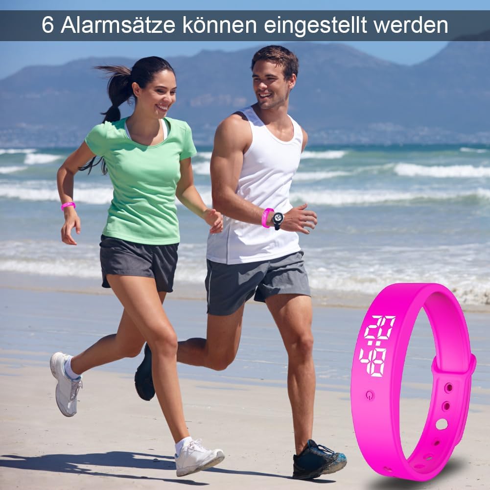 Vibrationswecker Armband, Vibrationsalarm Erinnerung Uhr, Armband Wecker Vibration mit Timer, Trinke