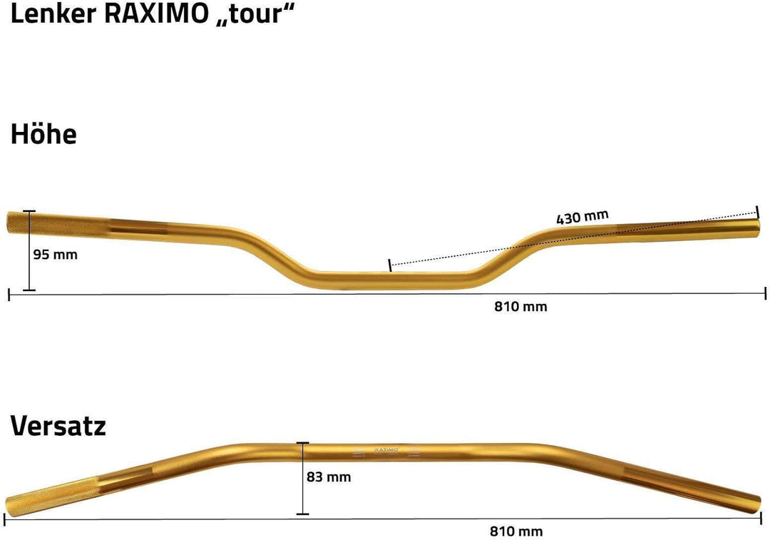 Alu Lenker Tour 22mm mit ABE Raximo orange, orange
