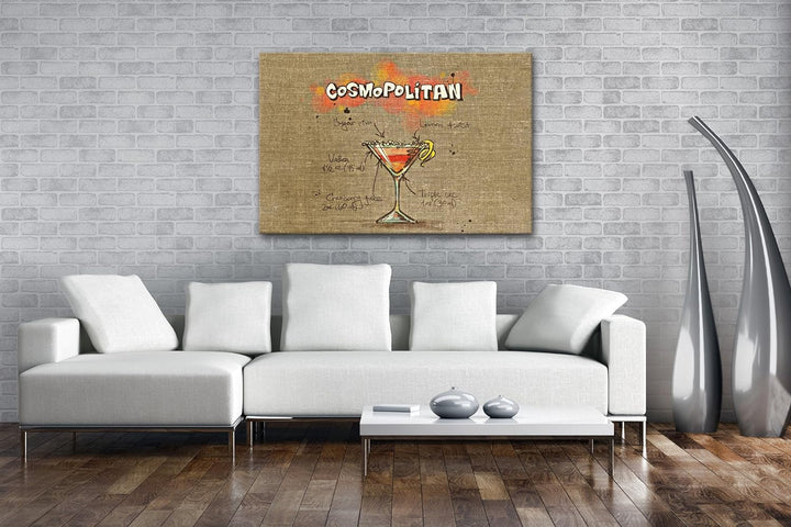 deyoli Rezept für einen Cosmopolitan Format: 80x60 als Leinwandbild, Motiv fertig gerahmt auf Echtho