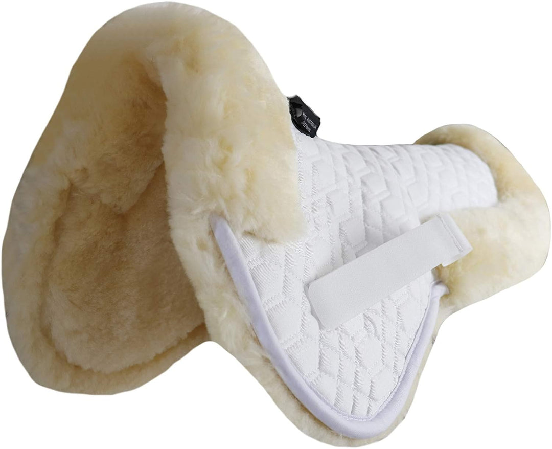 Engel Reitsport Lammfell Sattelkissen SAKIS2 mit Fellrand vorne und hinten Weiss-med. Large, Weiss-m