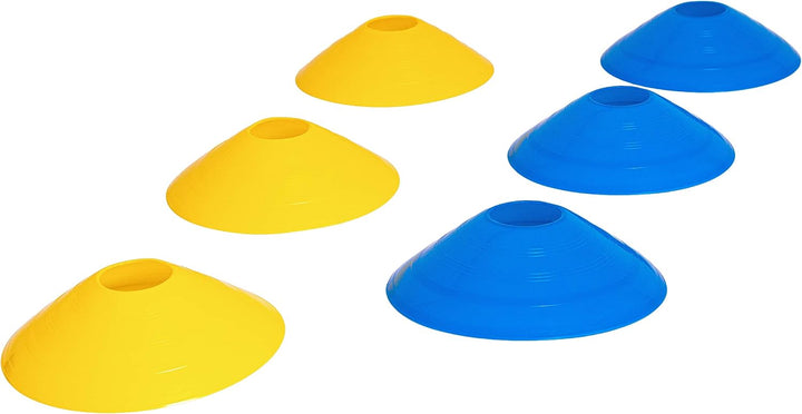 Trainingsdiscs 40er Set (20 gelbe und 20 Blaue Hütchen - flexibel, sicher und robust) für Fussball,