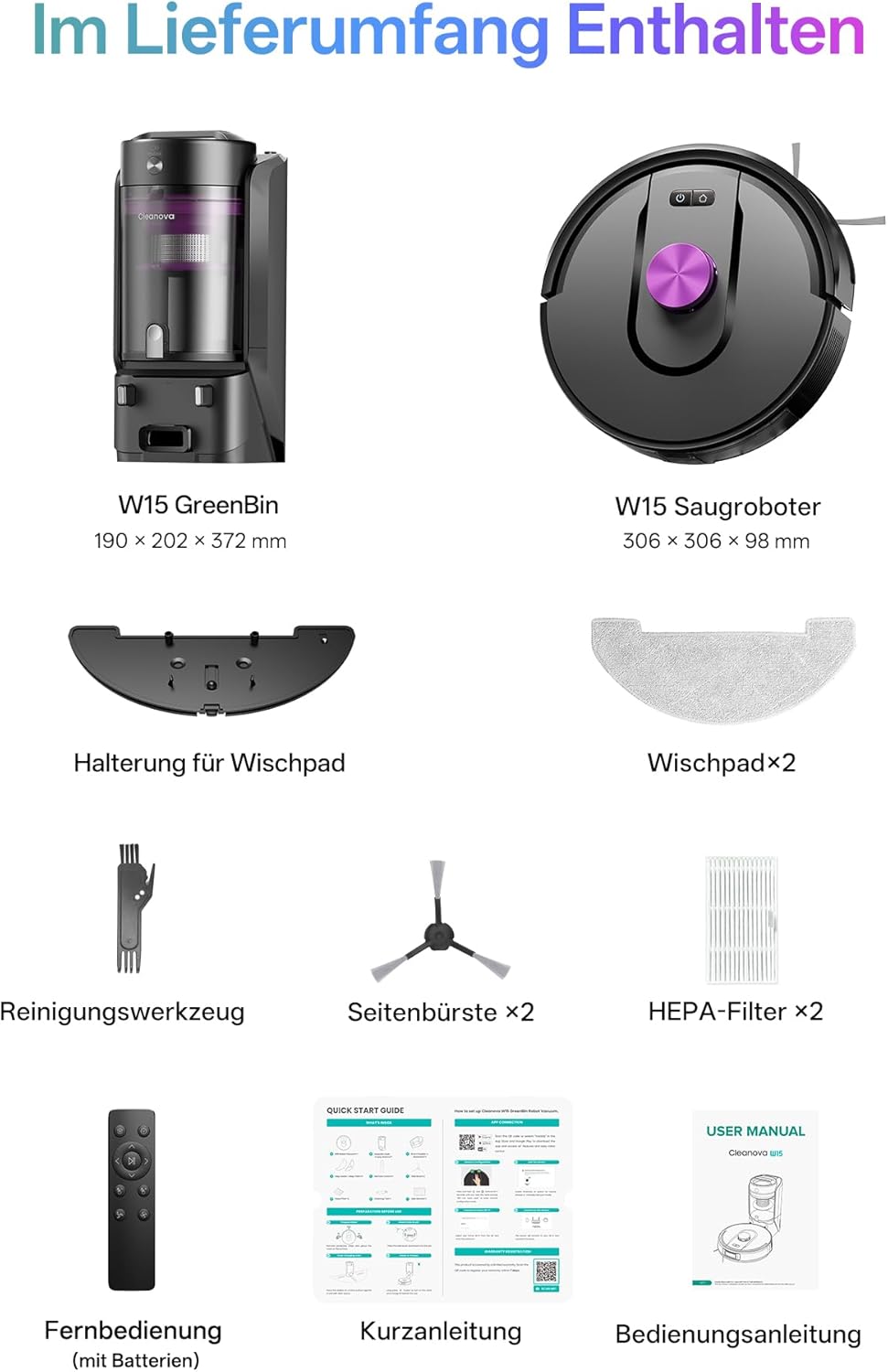 Vexilar Saugroboter mit Wischfunktion, beutelloser Multi-Zyklon Saugroboter mit Absaugstation, 10.00