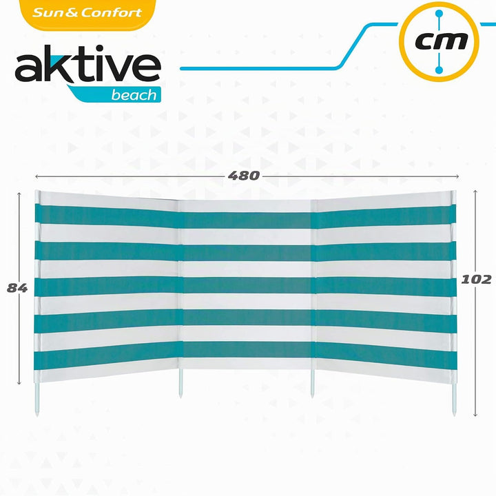 AKTIVE 62135 Windschutz aus Polyester, 480 x 82 cm, mit Stahlmast, einzeln