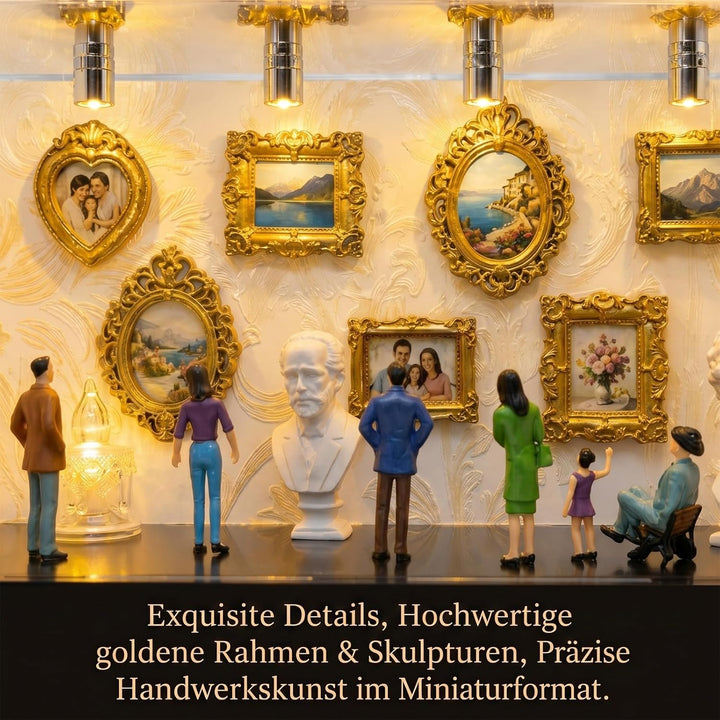 DIY Mini Museum Silhouette Box, Mini Figuren Menschen Museum, Kreatives Erinnerungsdisplay Kit Mit 6