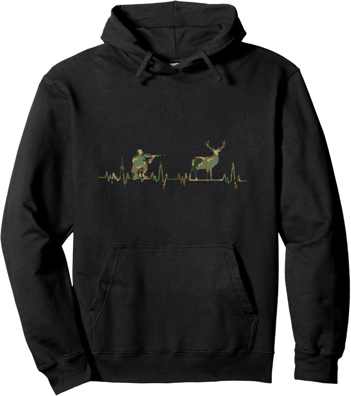 Herzschlag Mann Weidmann Heil Reh Hunter Weidmannsheil Hunt Pullover Hoodie