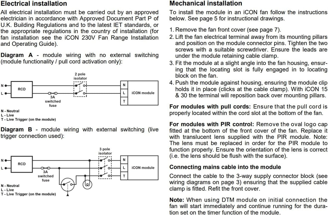 Airflow iCON PRHTM Plug-in-Bewegungssensor/Feuchtigkeits- und Timer-Modul für 230-V-Lüfter