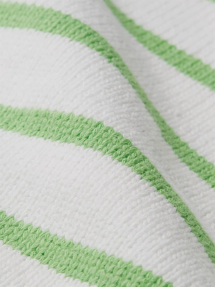 Tommy Hilfiger Damen Pullover 1985 Strickpullover M Breton Stp/ Ecru/ Spring Lime, M Breton Stp/ Ecr