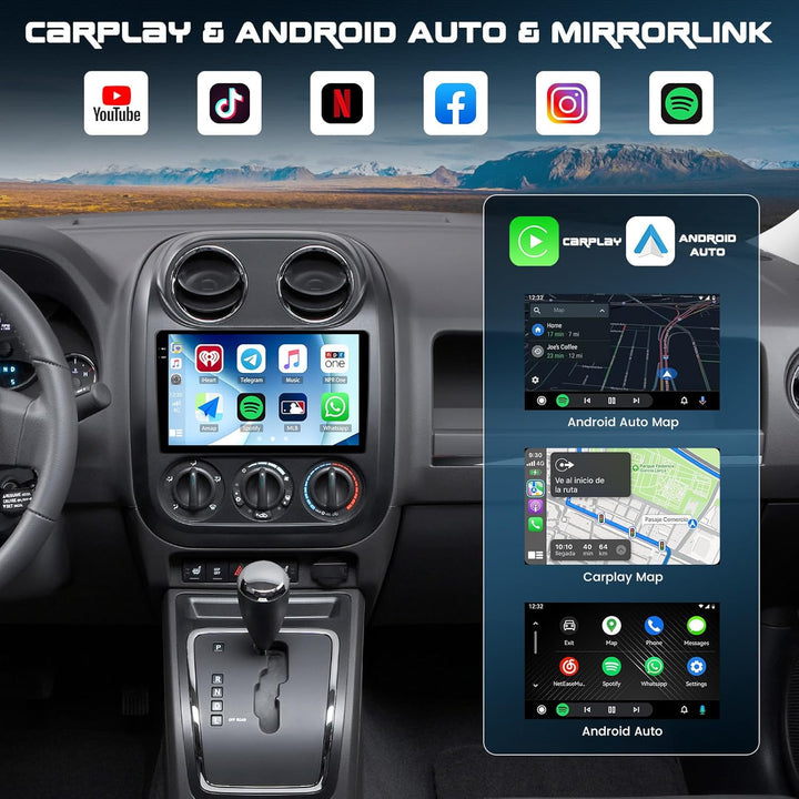 CAMECHO 4+128G Android 15 Autoradio für Suzuki Swift (2003-2010) mit Carplay Android Auto,9" IPS Tou