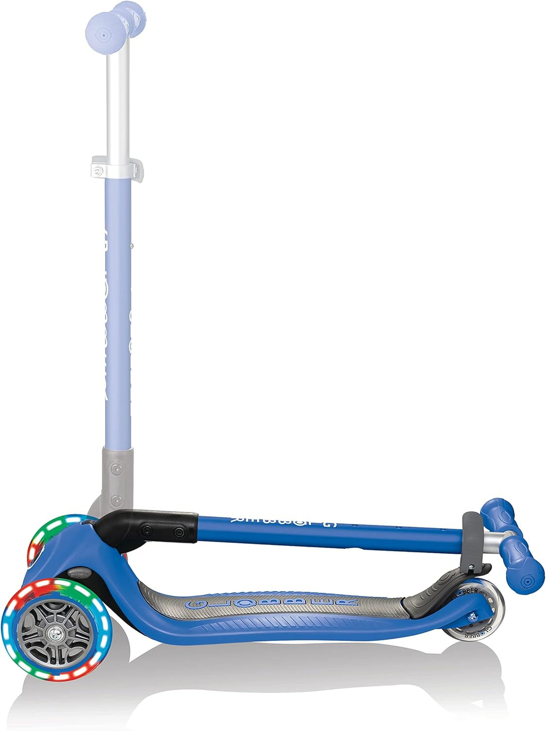 GLOBBER Primo Foldable Lights – Tretroller Kinder, 120/80 mm, ABEC 5, 3-rädrig, höhenverstellbar, LE
