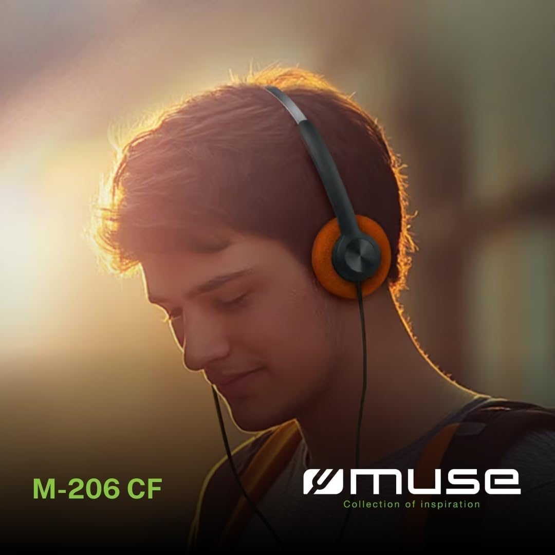 MUSE M-206 CF Stereo-Kopfhörer | 3,5 mm Klinke mit USB-C-Adapter | Leichtes Design mit verstellbarem