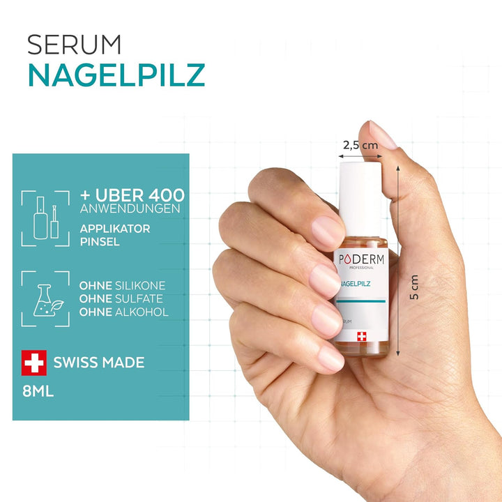 PODERM Nagelpilz 2-in-1 + Nagellack Puderrosa – Antimykotische Pflege, repariert &amp; kaschiert gelblic