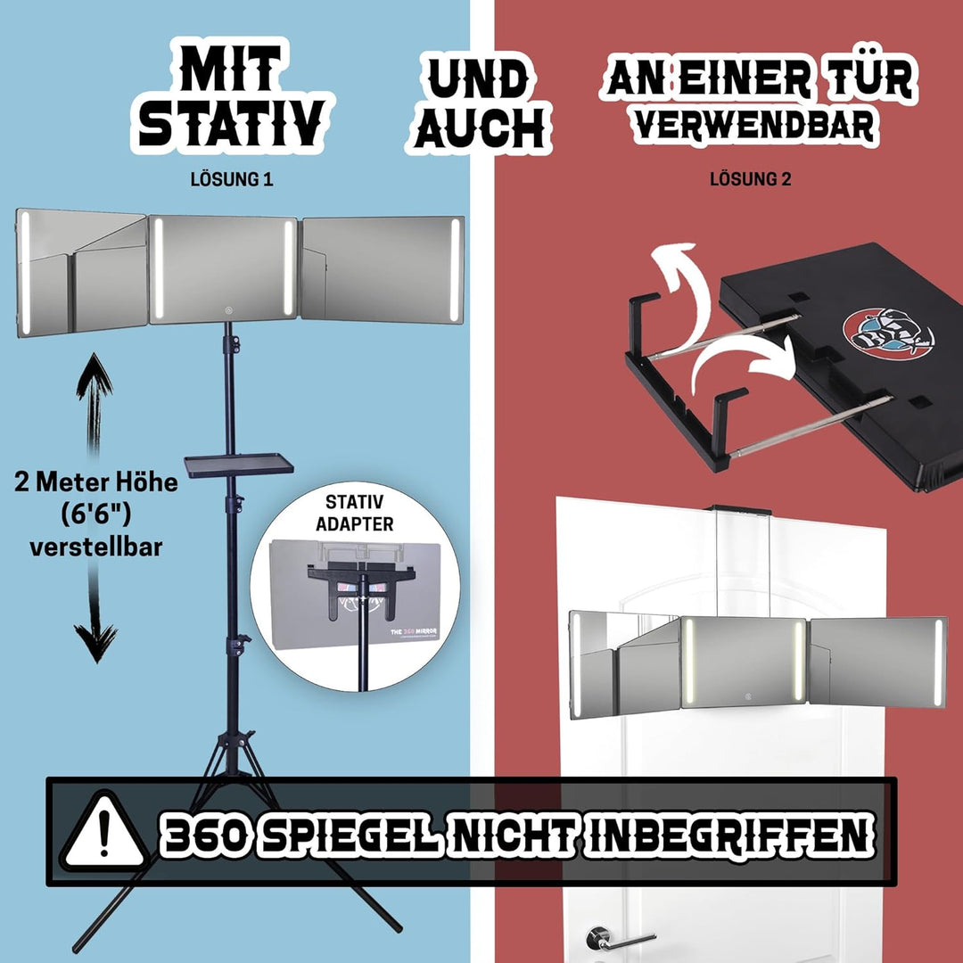 LIPFISBARBERSHOP.COM Stativadapter – Kompatibel mit dem Standard 360° 3-Wege-Portable True Crystal S