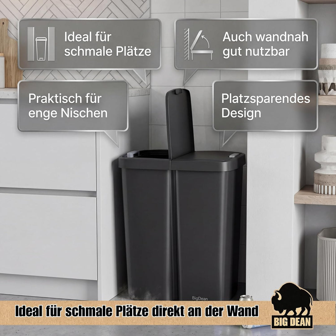 BigDean Duo Bin Mülleimer 2x25 Liter Made in Europe