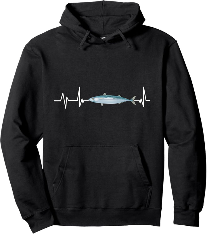 Makrele Herzschlag Geschenk Makrele Pullover Hoodie