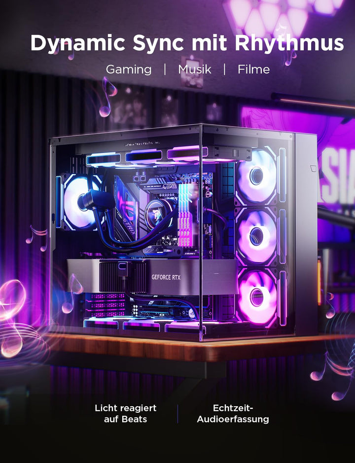 AsiaHorse COSMIQ RGB PC Lüfter 120MM Gehäuselüfter 3 Stück, ARGB Daisy Chain PC Lüfter [Infinity Mir