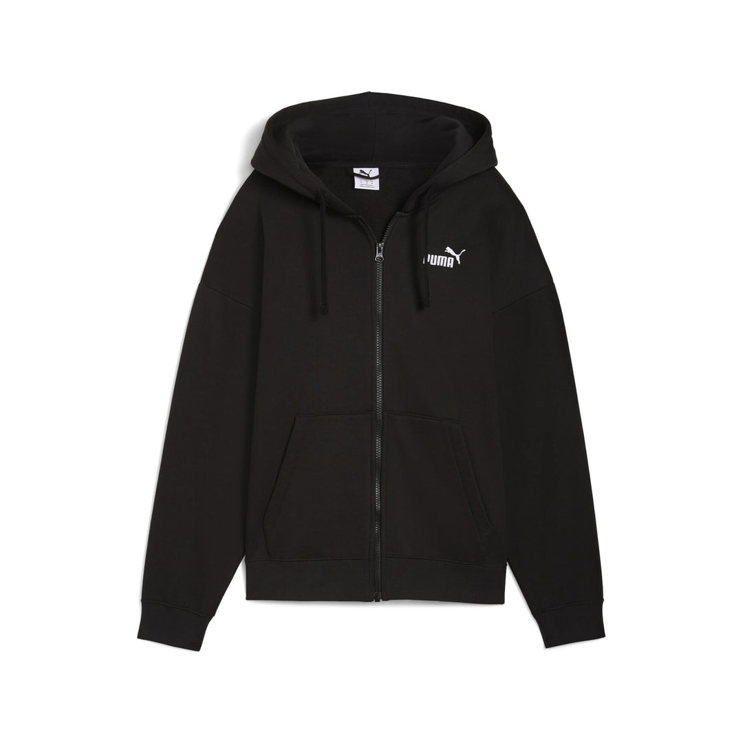 PUMA Damen ESS Small No. 1 Logo Comfort Hoodie mit durchgehendem Reissverschluss L Puma Black, L Pum