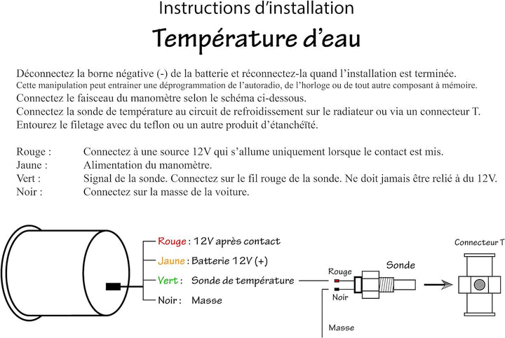 Vega® Manometer, Wassertemperatur 20 – 150 °C, digitale Anzeige und LEDs, 52 mm, französische Marke