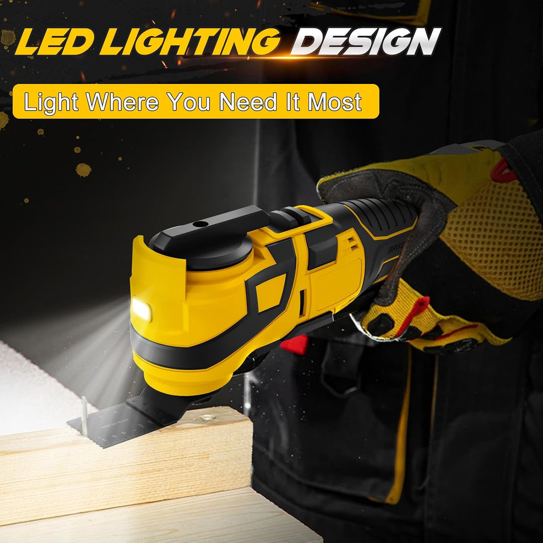 WingFly Akku-Multifunktionswerkzeug für Dewalt 18V,20v, Oszillierendes Multitool 6 Einstellbare Gesc