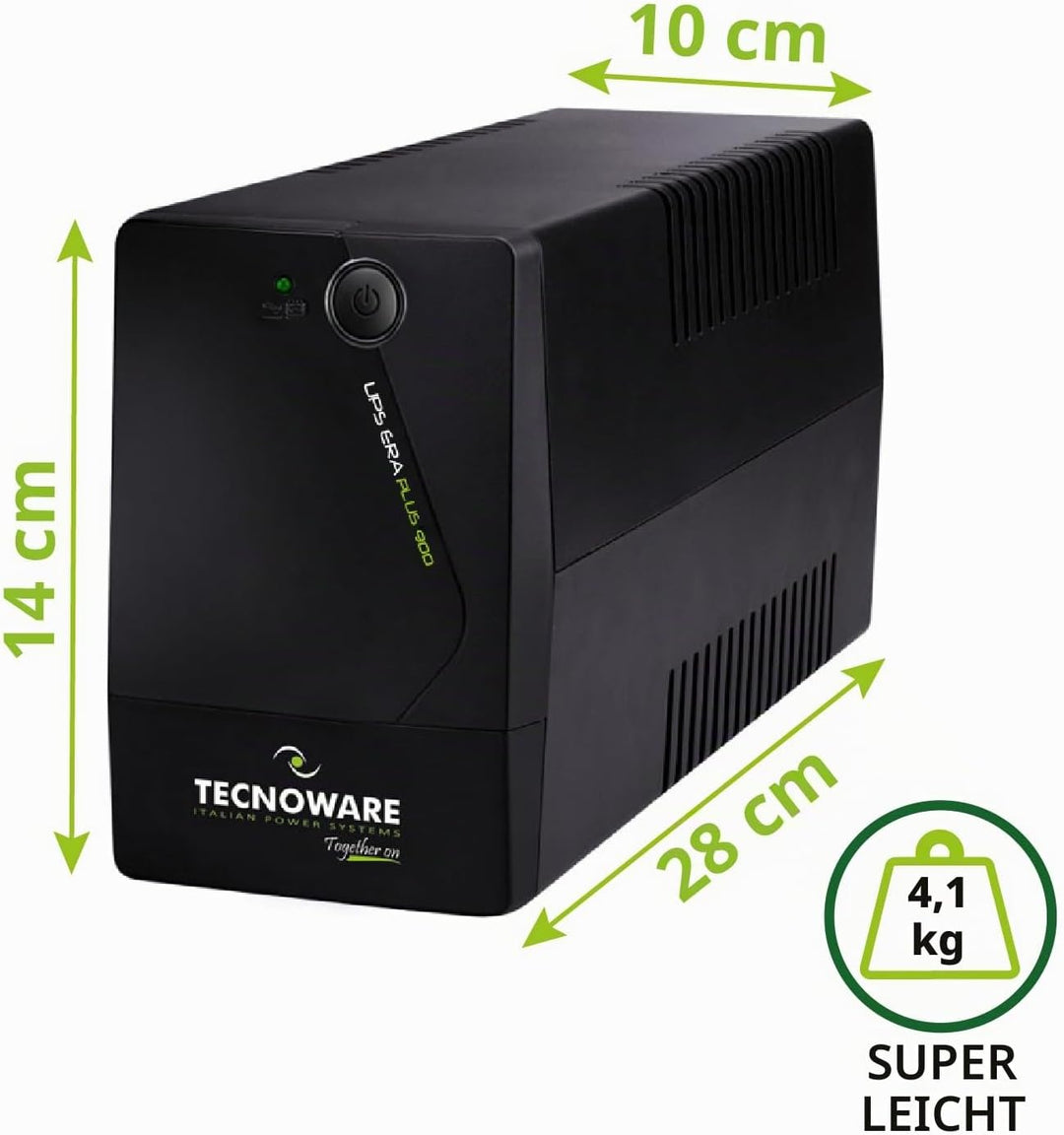 Tecnoware Power Systems - UPS ERA PLUS 900, 900 VA, Schutz vor Stromausfällen und Spannungsspitzen,