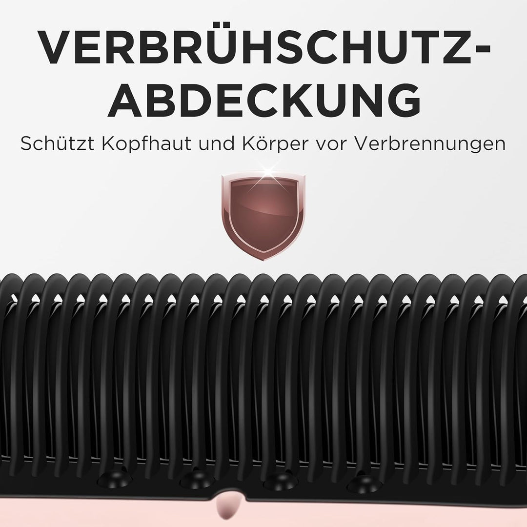 Pro Dampf Glättbürste, PARWIN PRO BEAUTY 3-in-1 Dampf Haarglätter Bürste, LED-Anzeigeleuchte, Ionent