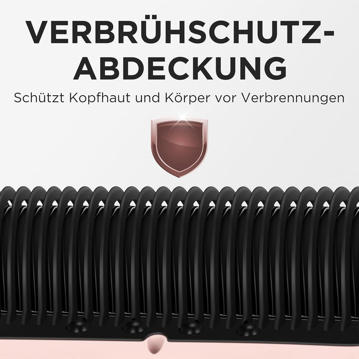 Pro Dampf Glättbürste, PARWIN PRO BEAUTY 3-in-1 Dampf Haarglätter Bürste, LED-Anzeigeleuchte, Ionent