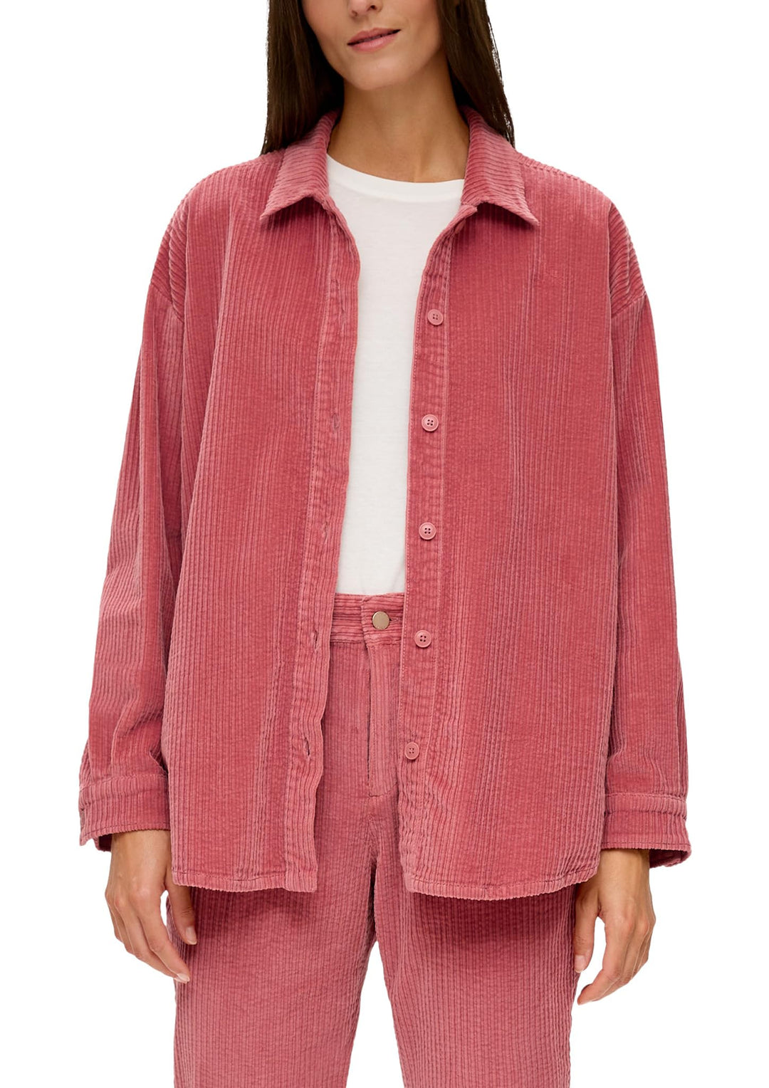 s.Oliver Damen Cord Overshirt Jacke ORANGE, L