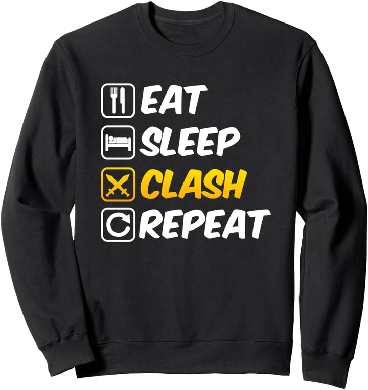 Eat Sleep Clash Repeat Mobile Gaming Clan Sweatshirt