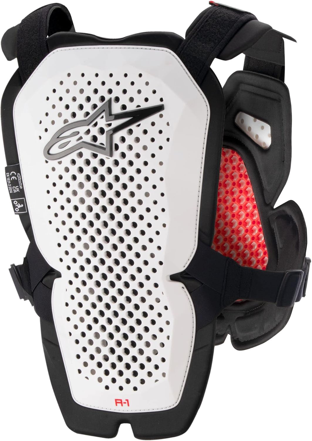 Alpinestars Brustpanzer A-1 Pro Anthrazit/Schwarz/Rot Weiss M/L, Weiss M/L