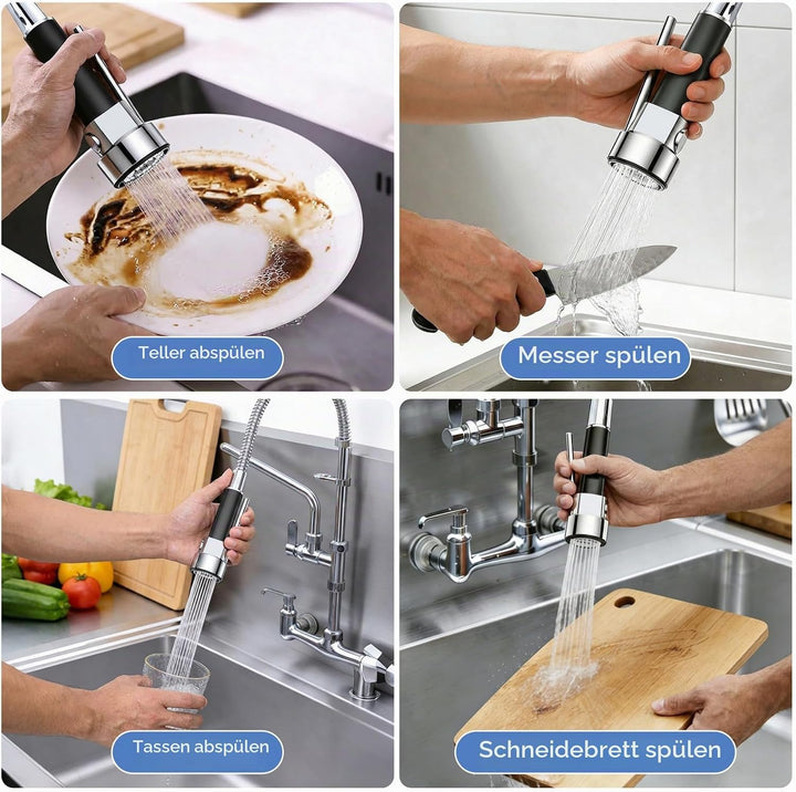 KULACO Profi Gastro Handbrause, Geschirrbrause Messing Ersatzkopf, Küchenspüle Ersatzbrause 1/2" Sta