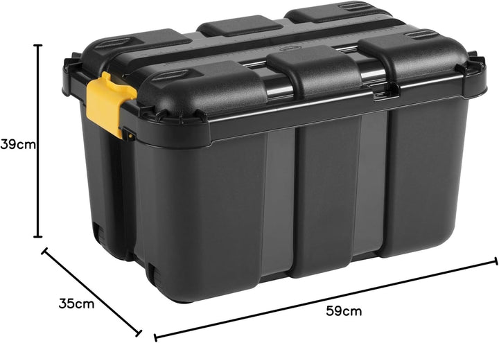 Tontarelli Aufbewahrungsbox mit Rollen 50L Lagerbox Regalbox Sammelbox mit Deckel Stapelbar