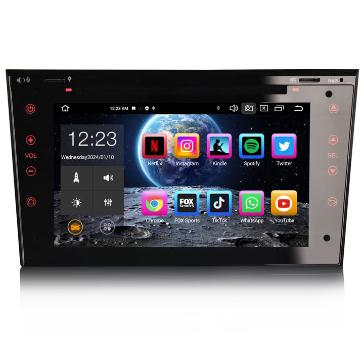 Erisin 7 Zoll Android 14 8-Kern 4GB RAM+ 64GB ROM Autoradio Mit GPS Navi für Opel Astra H Antara Cor