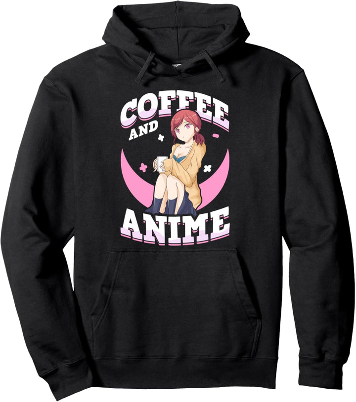 Coffee And Anime Cute Kawaii Girl Coffee Cup Pullover Hoodie