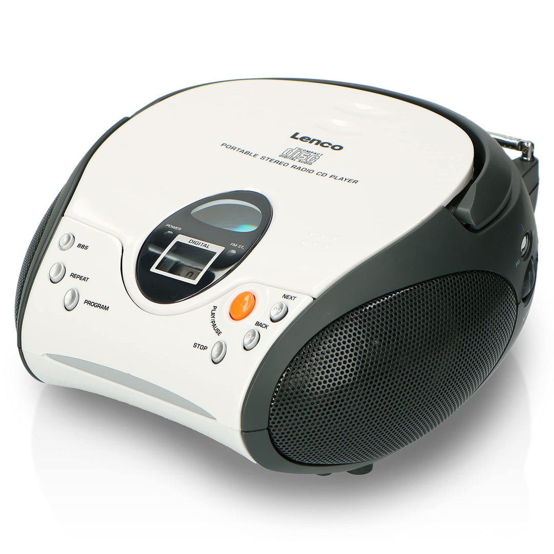 LENCO UKW-Radio m.CD Stereo,weiss SCD-24 White ohne Bluetooth Weiss, ohne Bluetooth Weiß