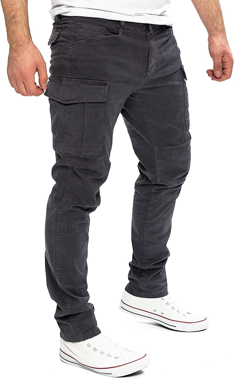Yazubi Jayden - Herren Cargo Hose - Baumwoll Cargo Jeans 28W / 32L Grau (Nine Iron 193908), 28W / 32