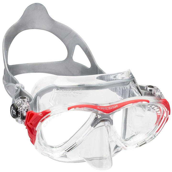 Cressi Tauchmaske Eyes Evolution Crystal (Made in Italy) clear/rot, clear/rot