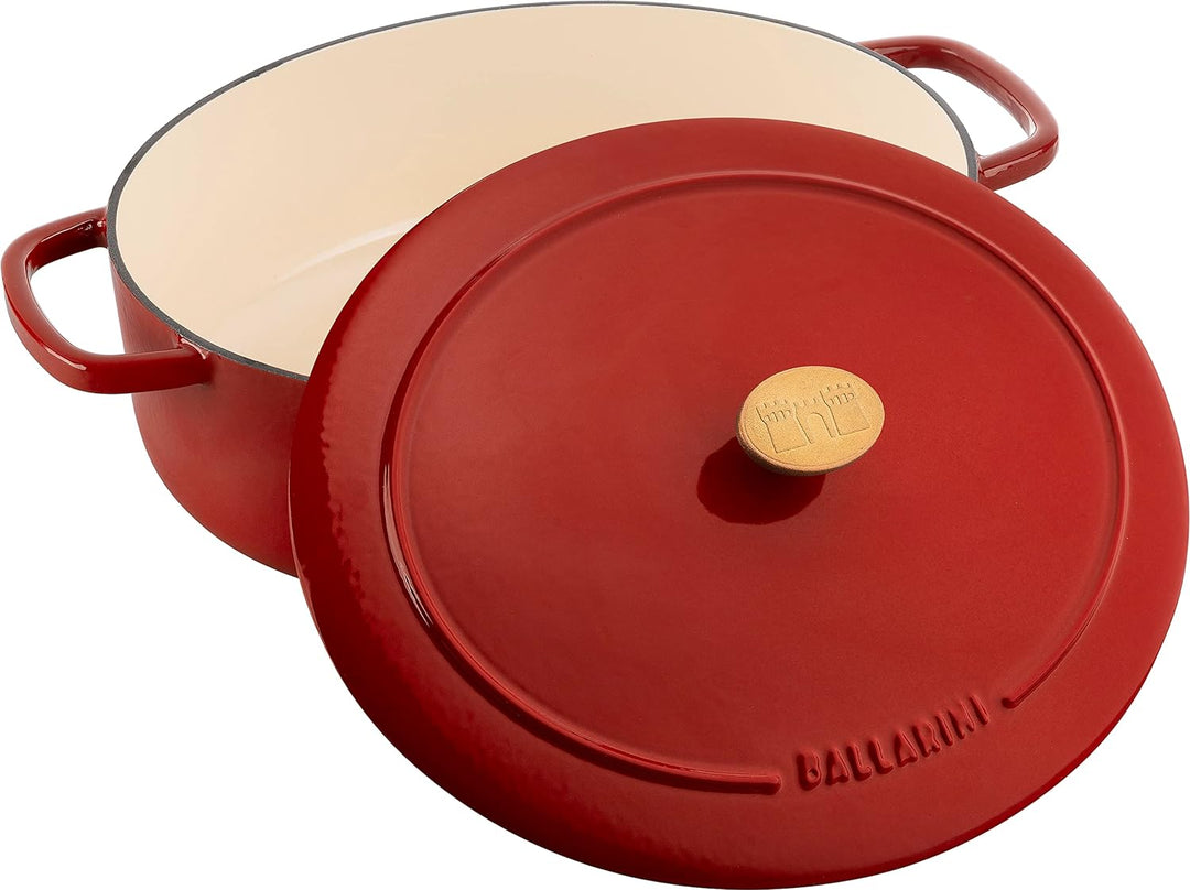 BALLARINI Bellamonte Auflaufform, Bräter, Dutch Oven, Emailliertes Gusseisen, Oval, 29 cm, 4,5 L, Ro