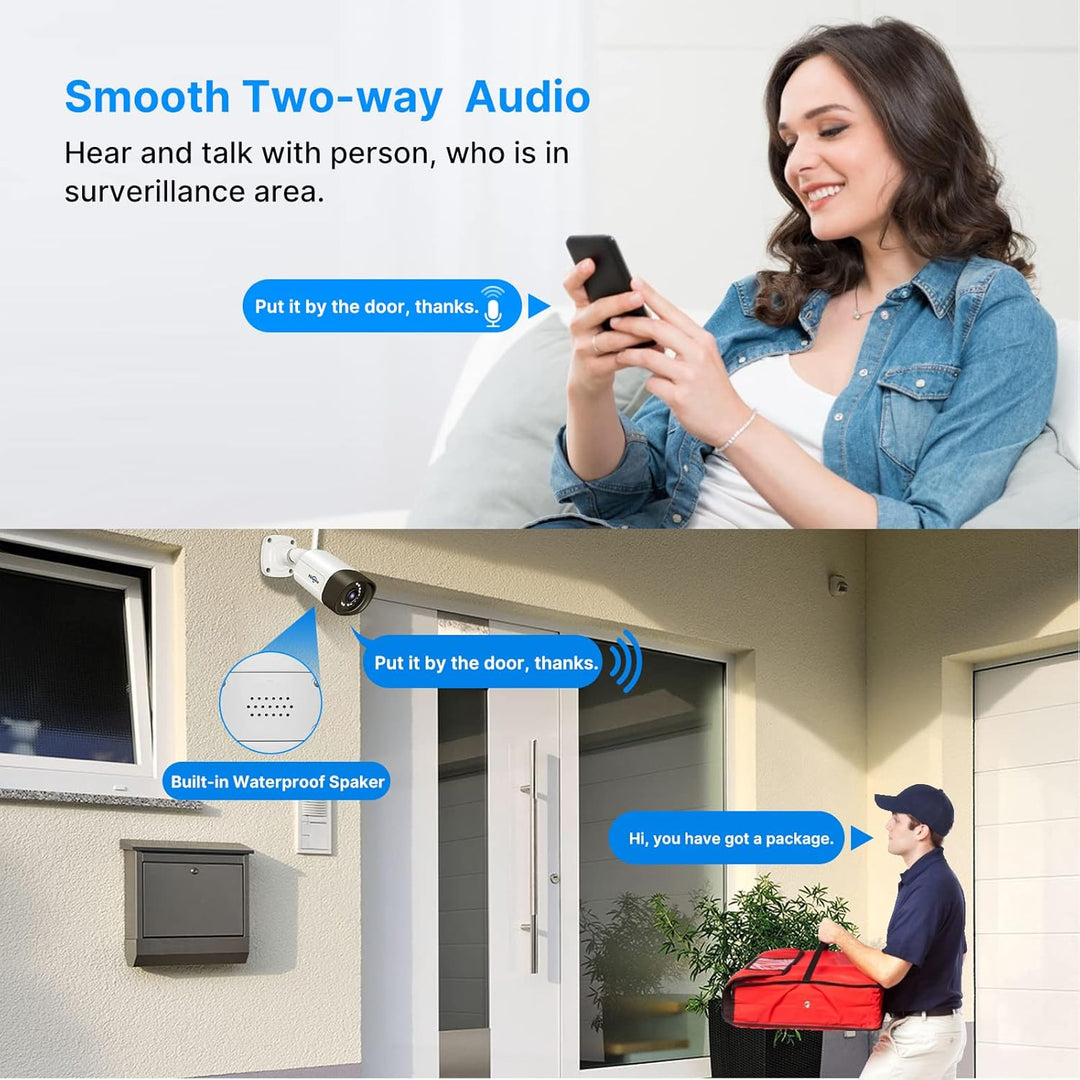 【5MP+3TB Festplatte】 Hiseeu Überwachungskamera Set Aussen WLAN mit 12''Monitor 10CH Wireless NVR,4 P