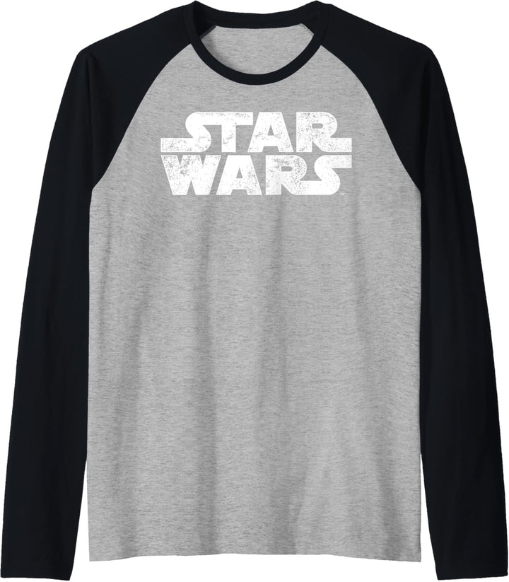Star Wars Distressed Title Logo Raglan