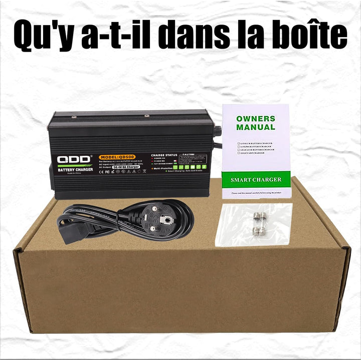QDD 50,4 V 8 A Lithium-Ladegerät mit Kühlsystem für 12S 44,4 V Lithium-Batterie DC XT60 Stecker
