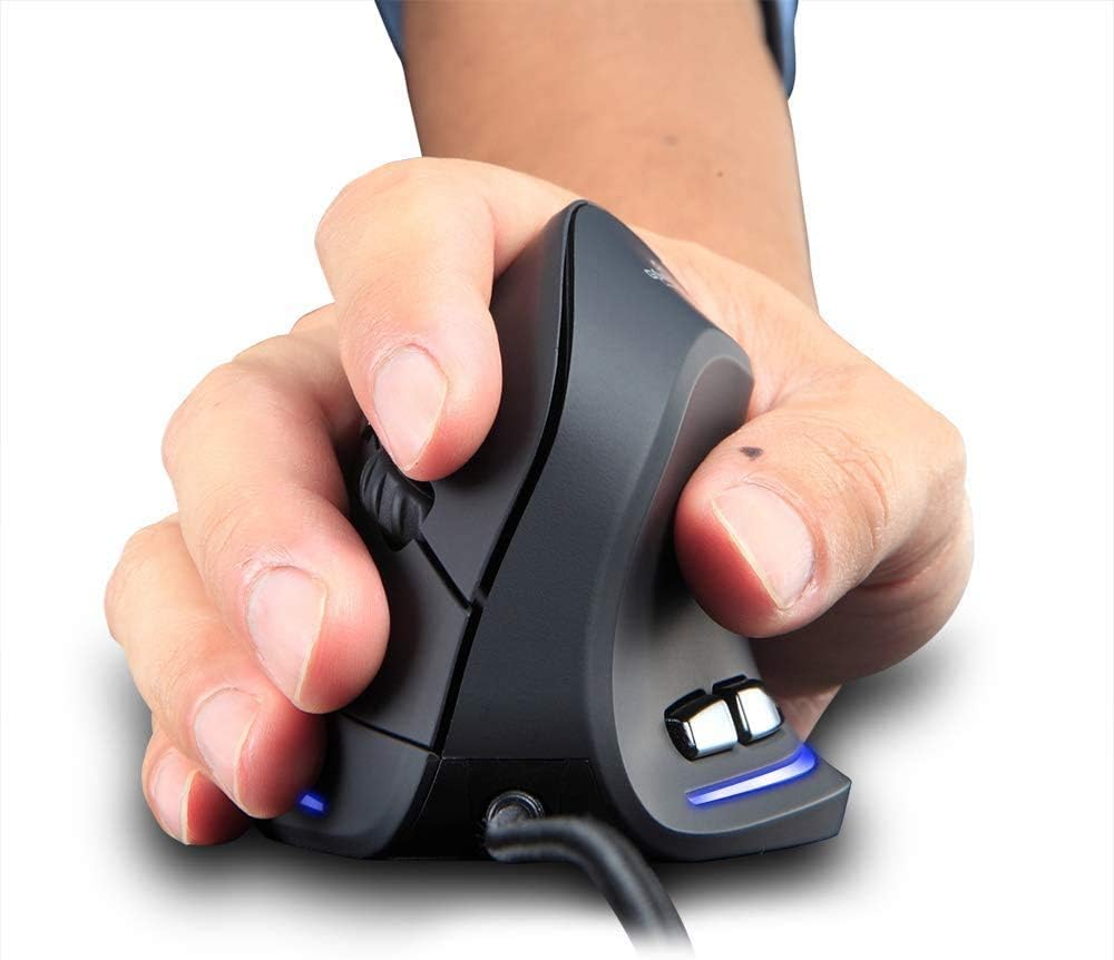 zelotes Ergonomische Maus,3200 DPI,6 Tasten,Vorbeugung Gegen Mausarm,USB Optische Vertikale Maus mit