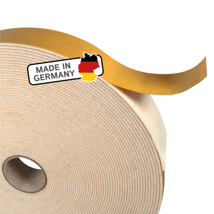 The Felt Store Filzband selbstklebend 40 mm breit, 1,5 mm dick, 20m lang, weiss - vielseitiger Filzs
