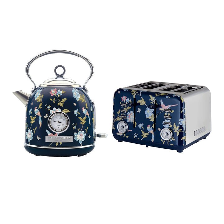 Laura Ashley Toaster und Wasserkocher Set von VQ (Elveden Marine, Elektrischer Wasserkocher und 4-Sc