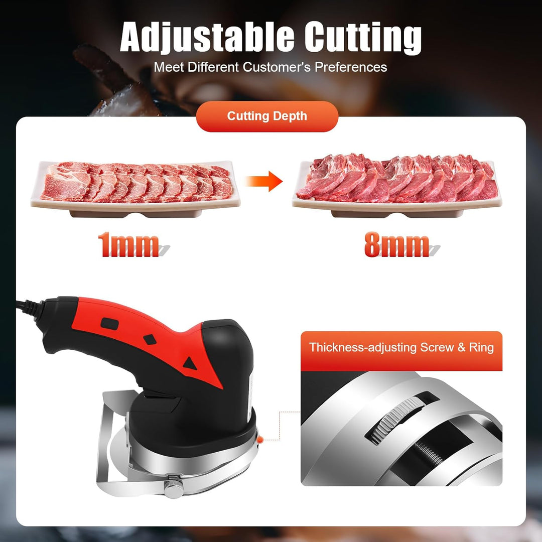Kebab Slicer,80W Tragbare Edelstahl Kebab Messer 3000 U/min,mit Schleifstein