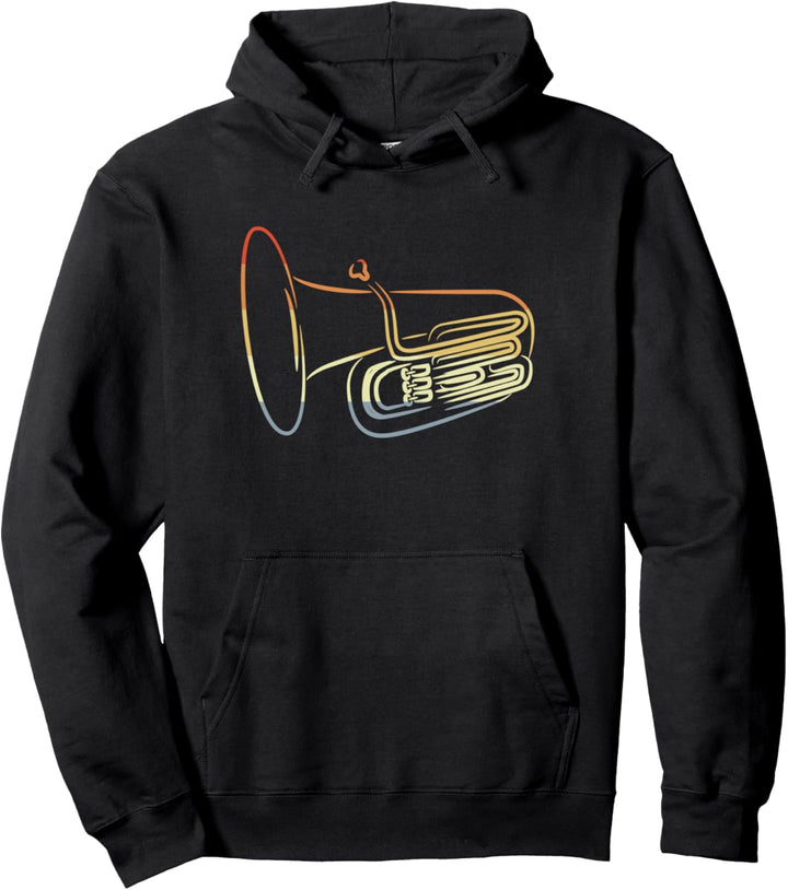 Vintage Tuba Zeichnung Pullover Hoodie
