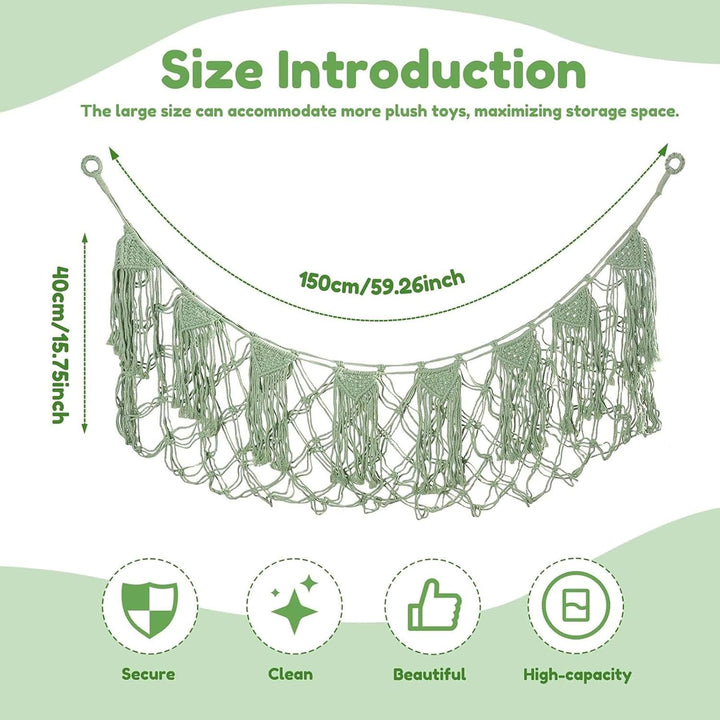 Hängematte für Plüschtiere | Ästhetischer Wand-Organizer - Stricknetz für Plüschpuppen Organizer für