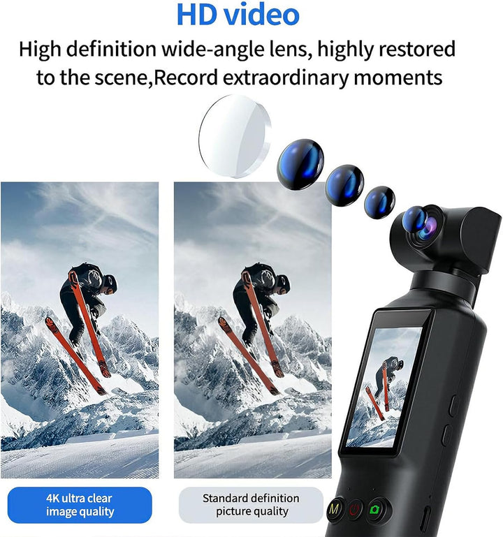 OBEST Action Cam 4K mit 64GB Mini Action Kamera Handheld WiFi Bodycam Körperkamera mit 270° Gedrehte