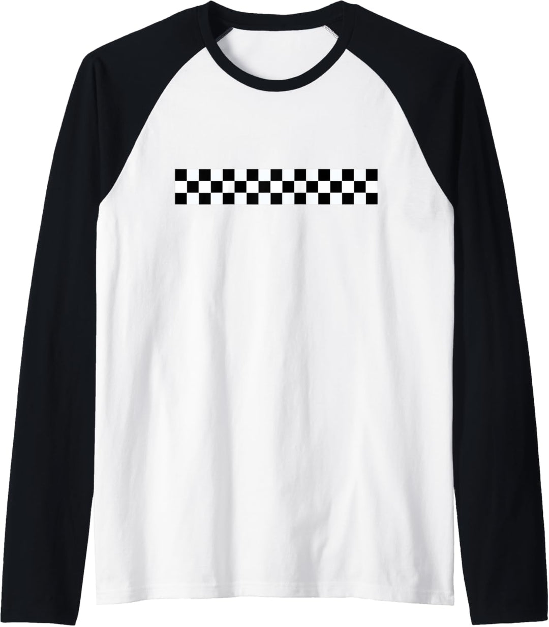 Racing Stripes Ska Music Schwarz Weiss Schachkaro Raglan