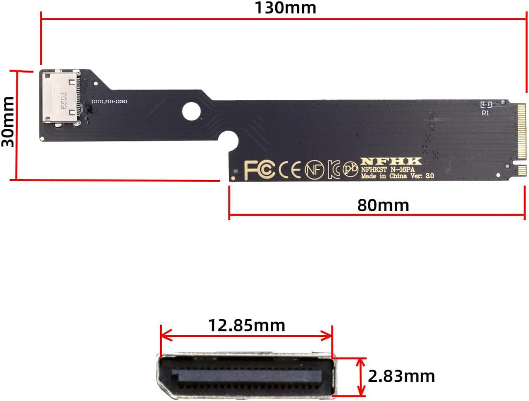 cablecc PCI-E 3.0 M.2 M-Key zu OCULINK SFF-8612 SFF-8611 Host-Adapter für Externe Grafikkarte &amp; SSD