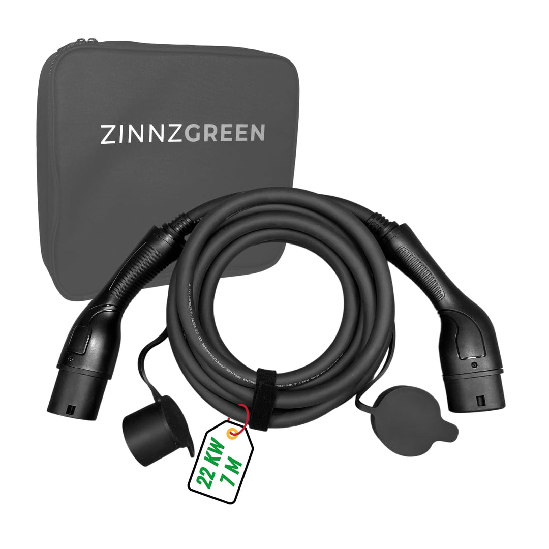 Typ2 Ladekabel 22kW &amp; 32A für Elektroauto und Hybrid - 7m, Dreiphasen Ladekabel Typ2 auf Typ2 - IP54